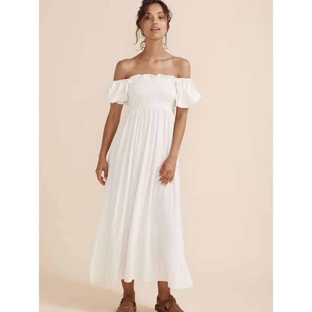 Opia White Puff Sleeve Dress - Picture 2 of 6